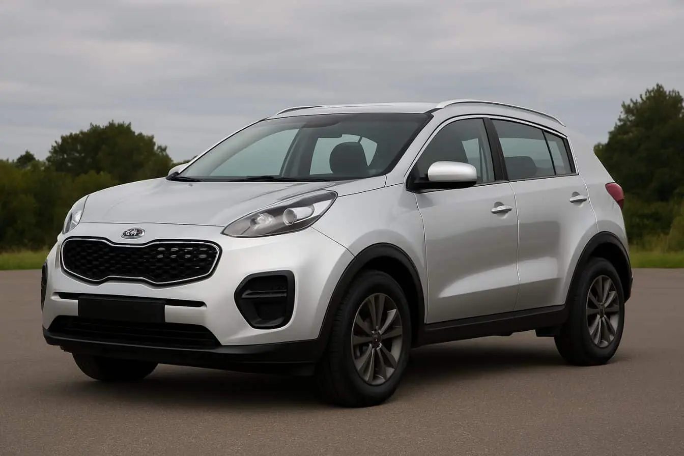 Vue latérale d’une Kia Sportage Vue latérale d'une Kia Sportage