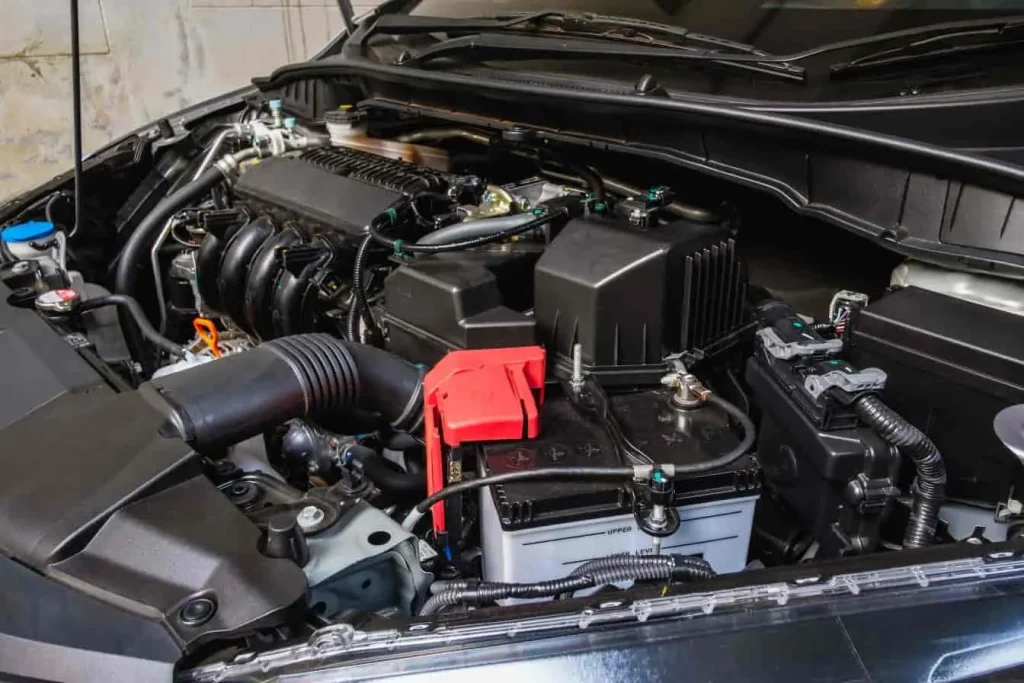 Compartiment moteur illustrant la fiabilité d’un moteur essence moderne, entre propreté et accessibilité.