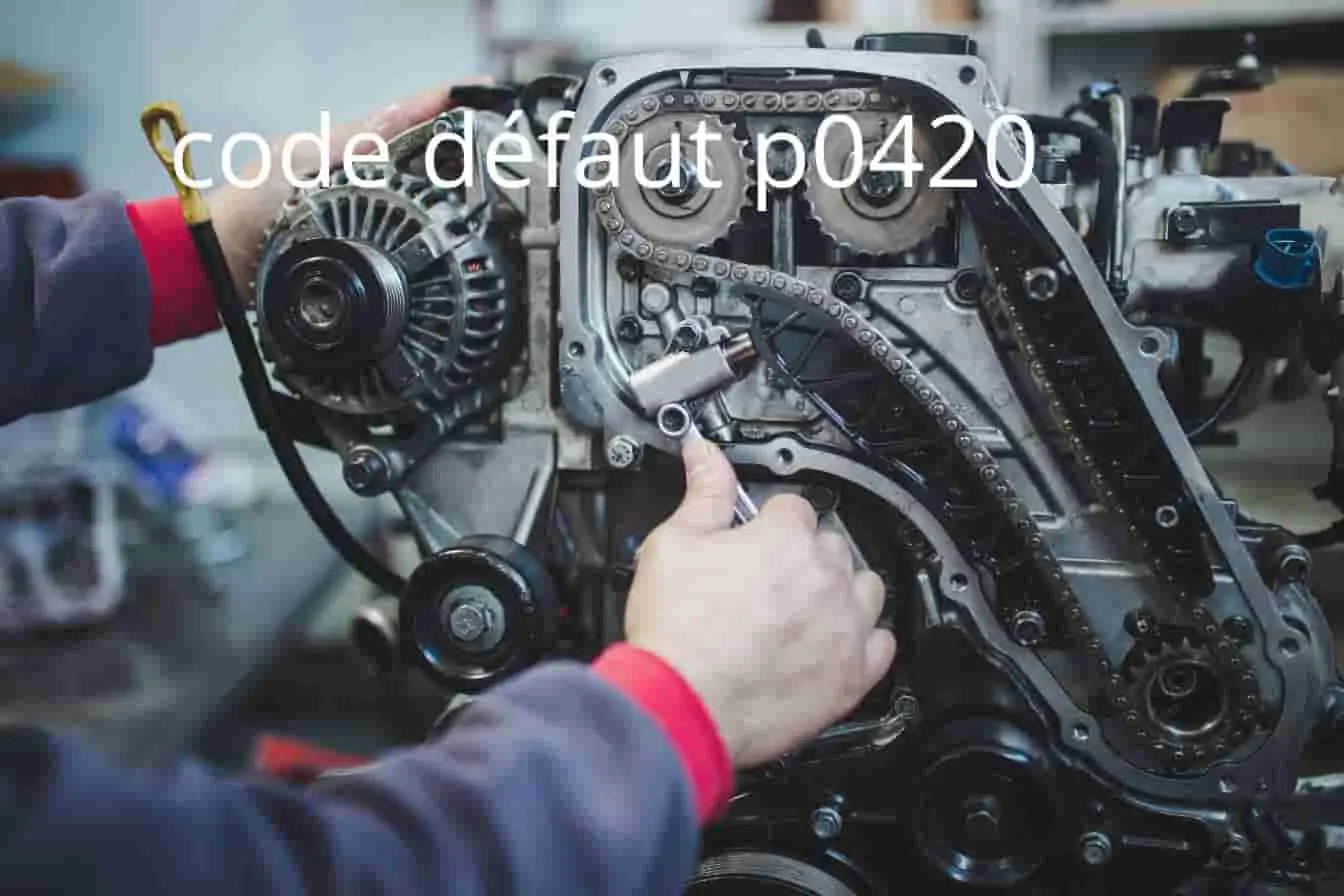 code défaut p0420 Mécanicien inspectant un moteur ouvert, image qui illustre le diagnostic du code défaut P0420 lié à l’efficacité du catalyseur.