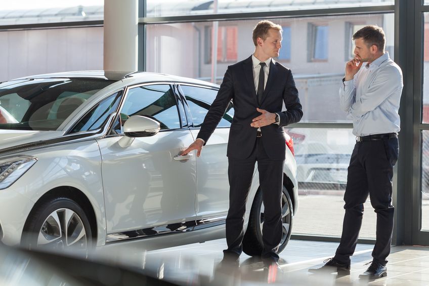Car agent and customer